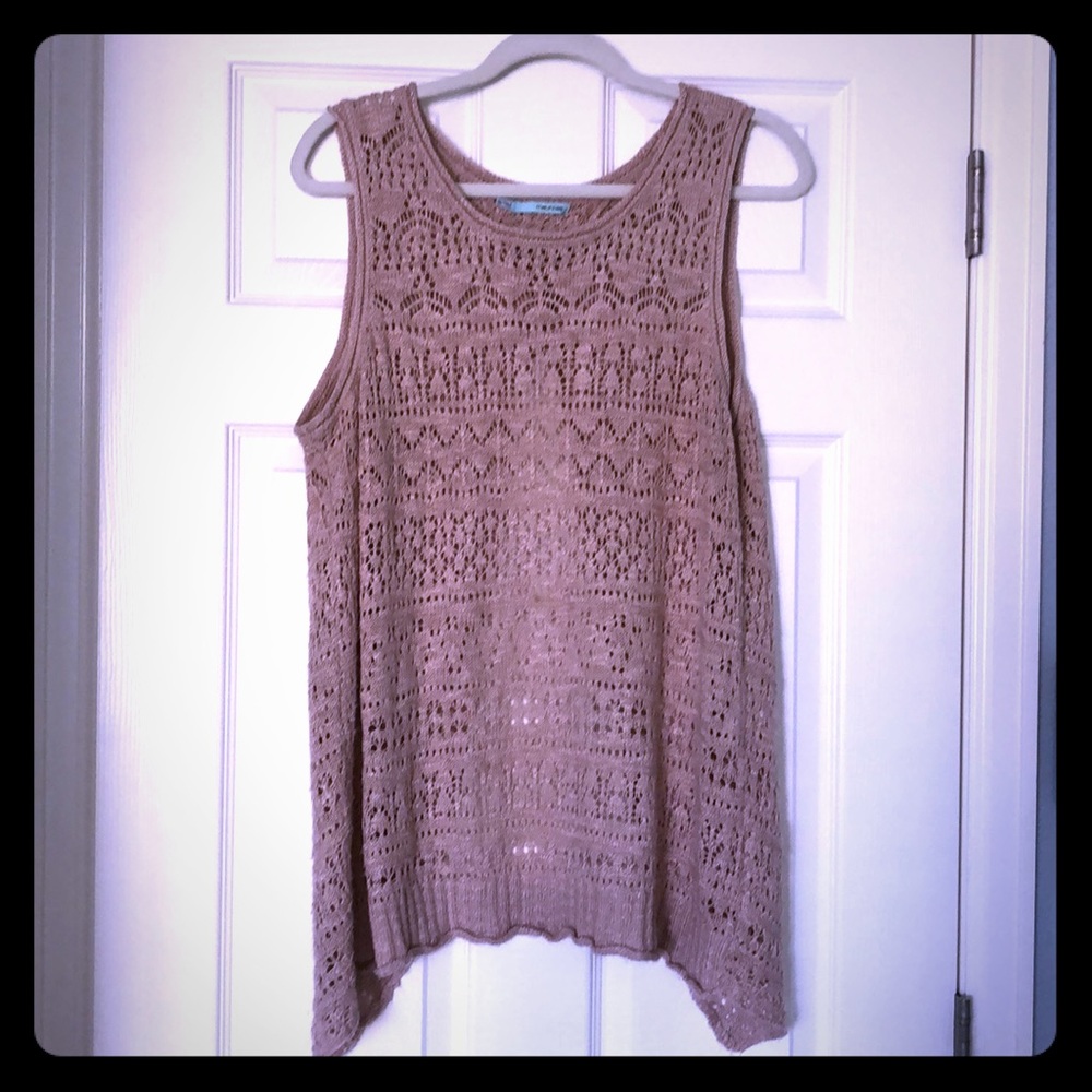 Rose colored sleeveless sweater from Maurice’s